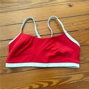 All in Motion Red and White Sports Bra